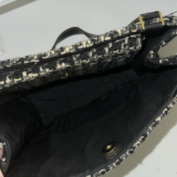 Kate Spade Preppy Black & White Tweed Shoulder Bag - Picture 6 of 13